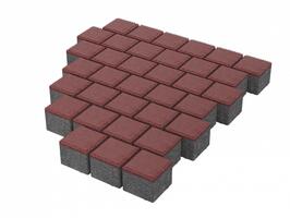  Тротуарная плитка Stellard Квадрат 100х100х60 мм Красный: внешний вид