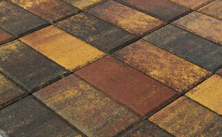  Брусчатка Braer Прямоугольник ColorMix 200х100х40 мм Миндаль: внешний вид