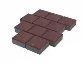  Тротуарная плитка Stellard Квадрат 200х200х60 мм Бордовый: внешний вид